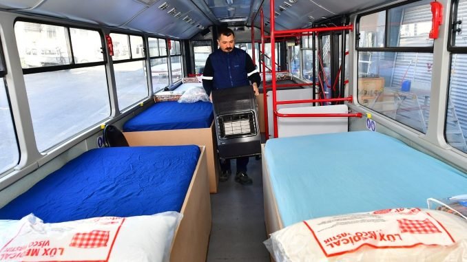 ESHOT Otobüsleri Barınma Aracına Dönüştürüldü